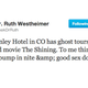 Illustration for article titled Dr. Ruth Thinks a Stay at emThe Shining/em Hotel Is the Wrong Opportunity to Get Busy